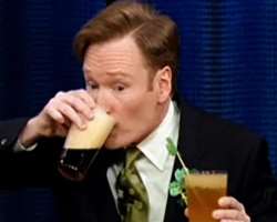 Conan O'Brien consuming alcohol